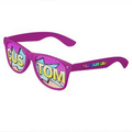 Magenta Logo Lenses Custom Printed Lenses Retro Sunglasses - Full Color Arm Printed